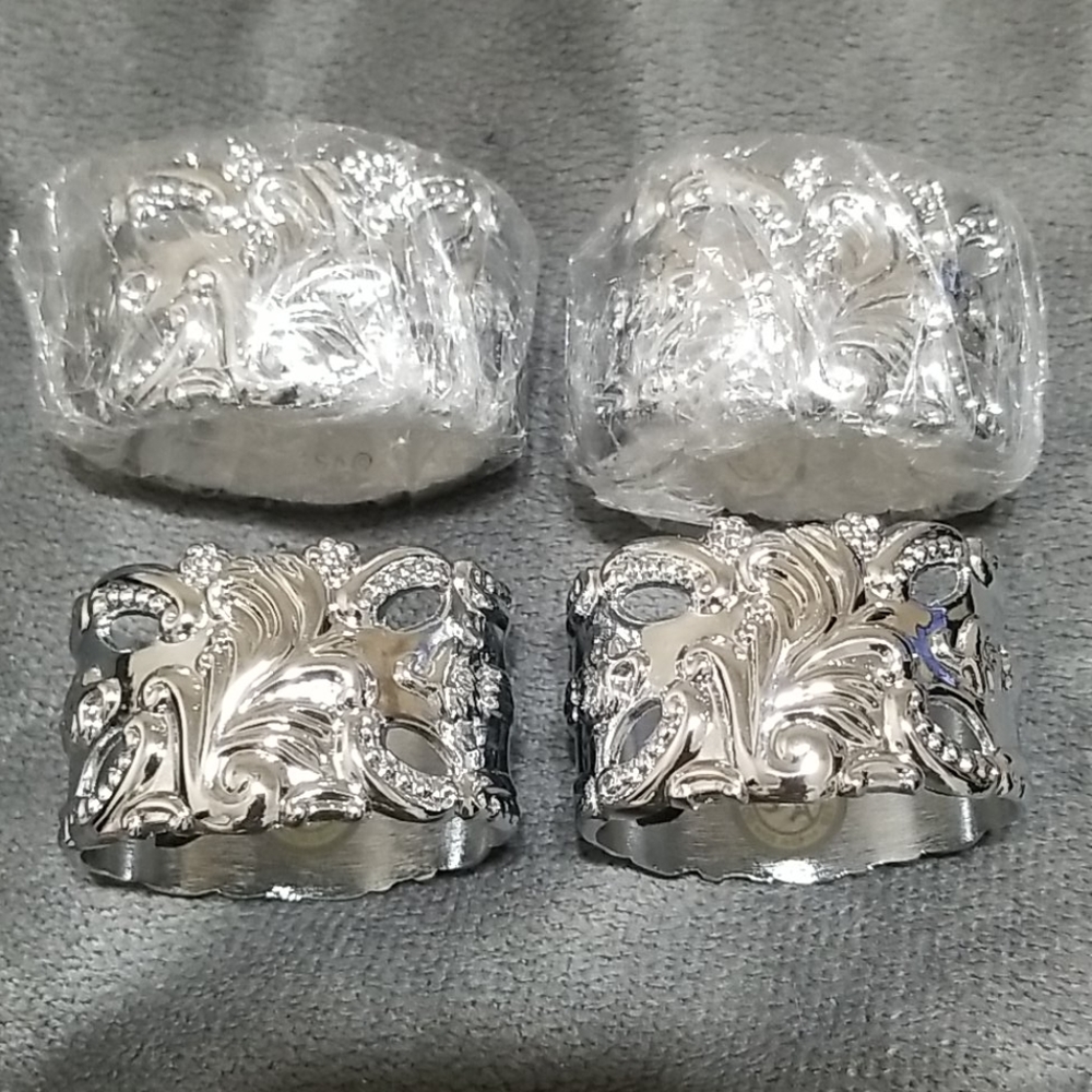 Vintage Godinger 20th Century Baroque Napkin Rings